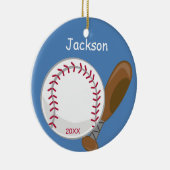 Kinder persoonlijke honkbal en bat keramisch ornament (Rechts)