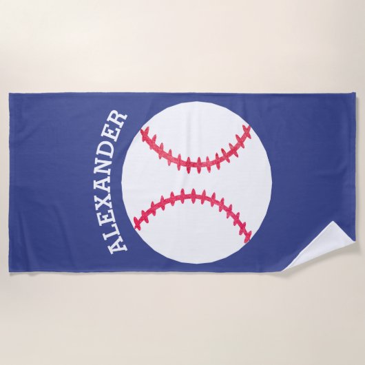 Kinder persoonlijke honkbalsport Blauw Strandlaken (Voorkant)