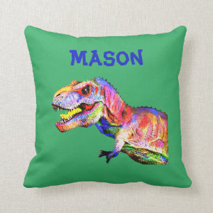Kinder persoonlijke naam T-Rex Pillow Kussen