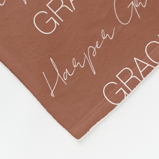 Kinder persoonlijke naam vlinderbank fleece deken (Hoek)