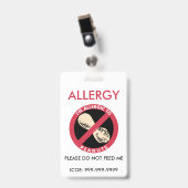 Kinder persoonlijke pinda allergie-noodsituatie badge (Front with Clip)