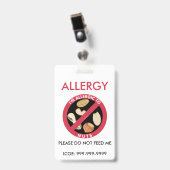 Kinder persoonlijke pinda nut allergie badge (Voorzijde met clip)