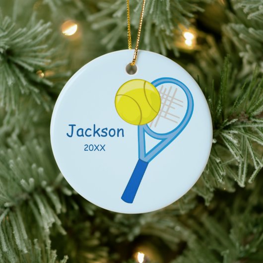 Kinder persoonlijke tennis Keepomwille Keramisch Ornament (Boom)