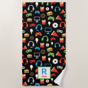 Kinder persoonlijke videogames strandlaken