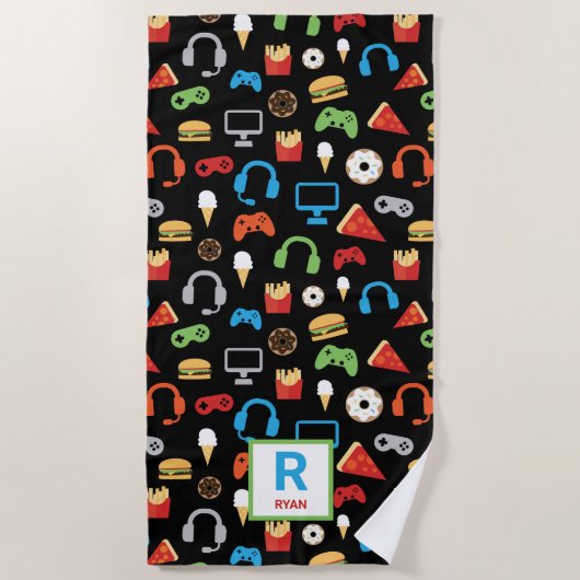 Kinder persoonlijke videogames strandlaken (Voorkant)