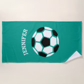 Kinder persoonlijke Voetbal Groene Sport Strandlaken (Voorkant)