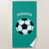 Kinder persoonlijke Voetbal Groene Sport Strandlaken (Voorkant)