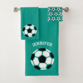 Kinder persoonlijke Voetbal sport Groen Bad Handdoek (Insitu)