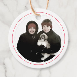 Kinder Pet Family Couple Photo Merry Kerstmis Bedankjes Labels