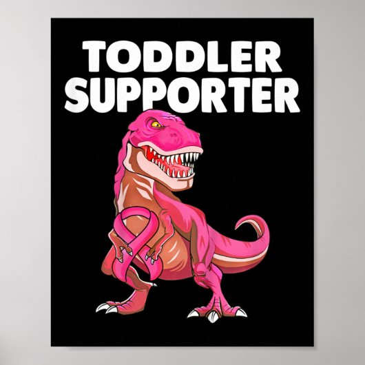 Kinder peuter supporter T-rex Kinder borstkanker A Poster (Voorkant)