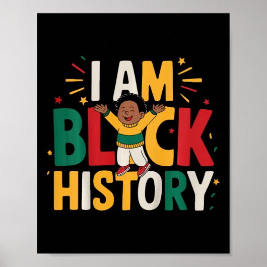 Kinder peuter zwarte geschiedenis ik ben Juneteent Poster (Voorkant)