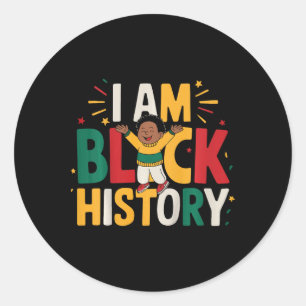 Kinder peuter zwarte geschiedenis ik ben Juneteent Ronde Sticker