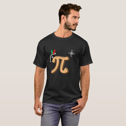 Kinder pi dag piraat liefde pi symbool grappige pi t-shirt (Voorkant volledig)