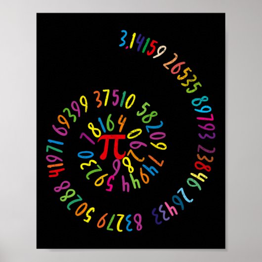 Kinder Pi-dag Wiskunde Spiral 3.14 Ratio Geek Nerd Poster (Voorkant)