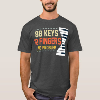 Kinder Piano Keys Grappige Muzikant Muziek 88 Keys T-shirt