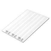 Kinder Piano Music Manuscript Briefpapier Wide Rul Notitieblok (Schuin)