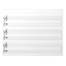 Kinder Piano Music Manuscript Briefpapier Wide Rul