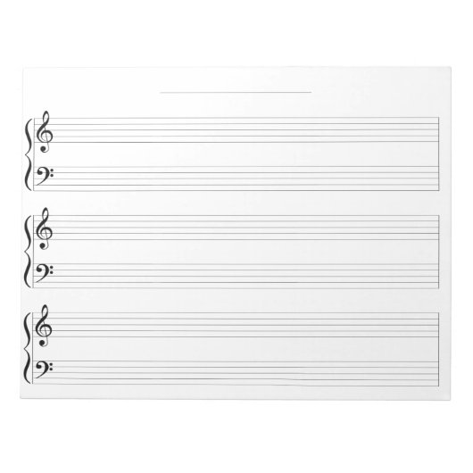 Kinder Piano Music Manuscript Briefpapier Wide Rul Notitieblok (Voorkant)