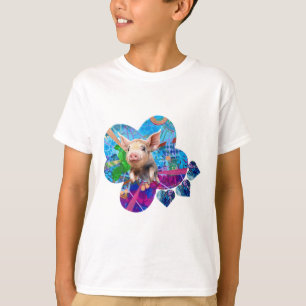 Kinder Piggy houdt van kunst T-shirt