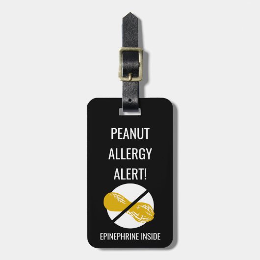 Kinder Pinda Allergy Alert met Epinefrine Afbeeldi Bagagelabel (Voorkant verticaal)