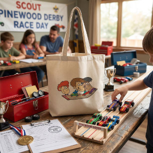 Kinder Pinewood Derby Car Race Tote Bag
