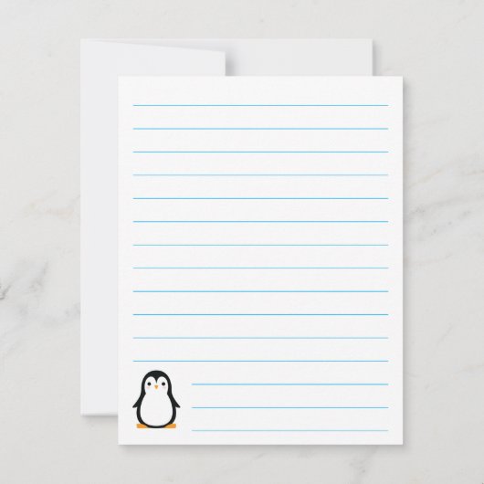 Kinder Pinguïn Cute Flat Briefpapier Kaarten (Achterkant)