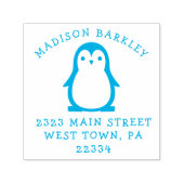 Kinder pinguïn schattig retour adres stempel (Design)