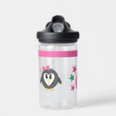 Kinder pinguïn voegt initialen toe roze CamelBak Waterfles (Voorkant)
