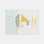 Kinder piraat Mouse Sailboot Monogram Baby Milesto Fleece Deken (Voorkant (Horizontaal))