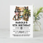 Kinder piraat thema verjaardagsschat schatkist jon kaart (Staand voorkant)