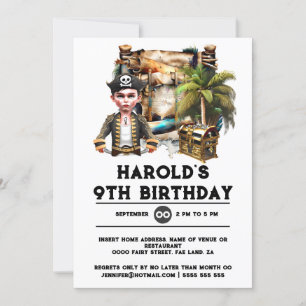 Kinder piraat thema verjaardagsschat schatkist jon kaart