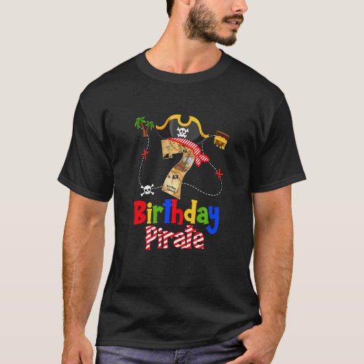Kinder Pirate 7th Birthday Decoraties Kinder booys T-shirt (Voorkant)