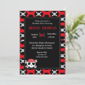 Kinder Pirate Skull Birthday-uitnodigingen Kaart (Staand voorkant)