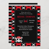 Kinder Pirate Skull Birthday-uitnodigingen Kaart (Voorkant / Achterkant)