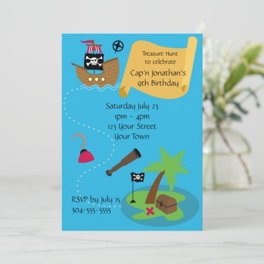Kinder piratenpartij kaart (Staand voorkant)