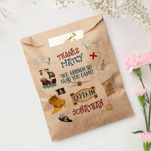 Kinder piratenpartij verjaardag dank u Favor Bedankzakje (Gezegeld)