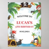 Kinder piratenschip Ahoy Matey Verjaardag Welkom Poster (Voorkant)