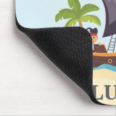 Kinder piratenschip gepersonaliseerd Ahoy Matey Muismat (Hoek)