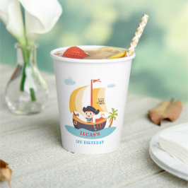 Kinder piratenschip verjaardagsfeest papieren bekers