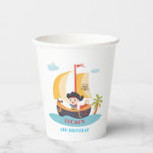Kinder piratenschip verjaardagsfeest papieren bekers (Voorkant)