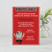 Kinder Piratenverjaardagsuitnodiging Kaart (Staand voorkant)