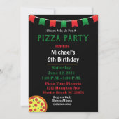 Kinder Pizza Birthday Party Kaart (Voorkant)