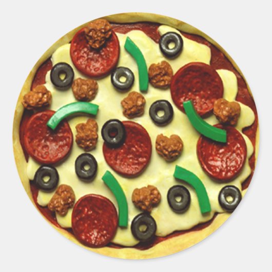 Kinder Pizza Birthday Party Ronde Sticker (Voorkant)