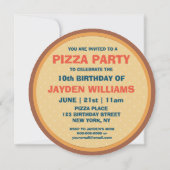 Kinder Pizza Party Alle Leeftijd Verjaardag Kaart (Achterkant)