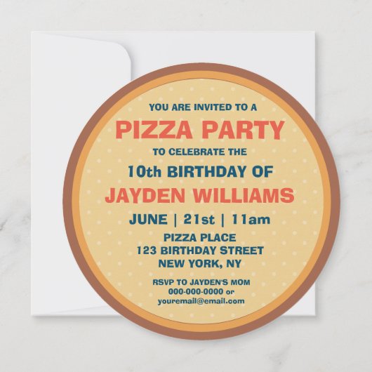 Kinder Pizza Party Alle Leeftijd Verjaardag Kaart (Achterkant)