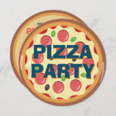 Kinder Pizza Party Alle Leeftijd Verjaardag Kaart (Voorkant / Achterkant)