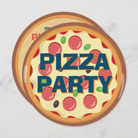 Kinder Pizza Party Alle Leeftijd Verjaardag Kaart (Voorkant / Achterkant)