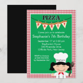 Kinder Pizza Party Birthday Party Invitation Kaart (Voorkant / Achterkant)