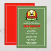 Kinder Pizza Party Birthday Uitnodiging (Voorkant / Achterkant)