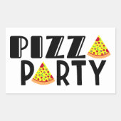 Kinder Pizza Party Favor Rechthoekige Sticker (Voorkant)